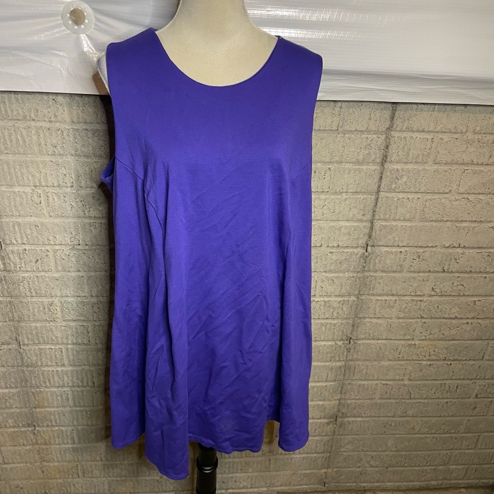 Of Mercer Womens Purple Sleeveless‎ Round Neck Shift Dress Size 20W